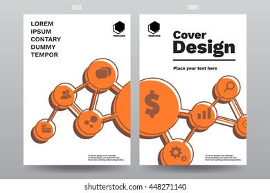 Annual report Leaflet Brochure Flyer template A4 size design, Flat style, Book cover layout design template, Abstract presentation. Easy to use by layer adjustment.