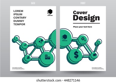 Annual report Leaflet Brochure Flyer template A4 size design, Flat style, Book cover layout design template, Abstract presentation. Easy to use by layer adjustment.