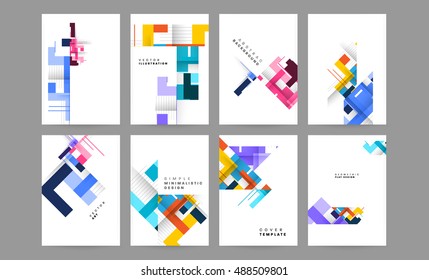 Annual Report Leaflet Brochure Flyer Template Design, Set of Covers for Front Pages, Presentations, Magazine, Posters and other business designs.