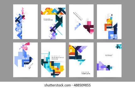 Annual Report Leaflet Brochure Flyer Template Design, Set of Covers for Front Pages, Presentations, Magazine, Posters and other business designs.