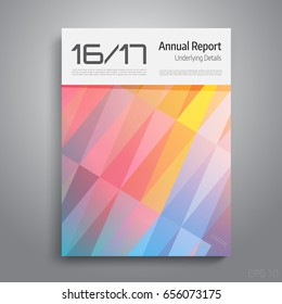 Annual report Leaflet Brochure Flyer template A4 size design, book cover layout design, Abstract presentation templates with triangular background