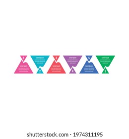 annual report, magazine, internet, web infographic template. triangle infographic template. six steps information template