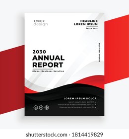 annual report modern red flyer design template