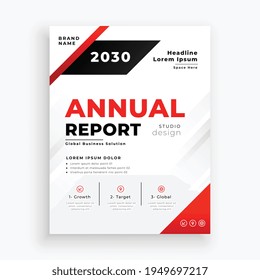 informe anual diseño de plantilla de volante rojo moderno