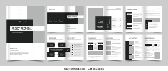 Annual Report, Multipage company profile design, Brochure template, cover page design, leaflet, magazine, Project Proposal