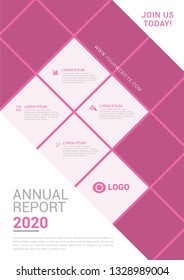 Annual report pink design. Vector illustration.