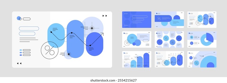 Annual report. Presentation slides templates. Infographic elements. Vector file.