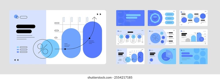 Annual report. Presentation slides templates. Infographic elements. Vector file.
