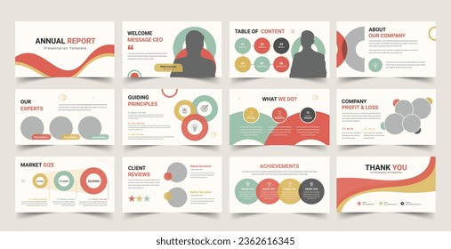 Annual Report Presentation template, Used for modern Presentations, company profiles, annual reports, pitch decks, proposals, portfolios, business and marketing