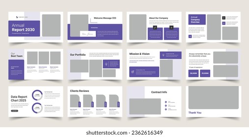 Annual Report Presentation template, Used for modern Presentations, company profiles, annual reports, pitch decks, proposals, portfolios, business and marketing