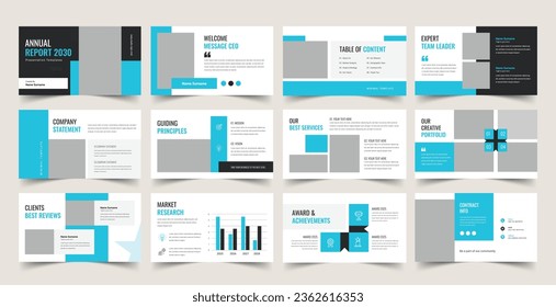 Annual Report Presentation template, Used for modern Presentations, company profiles, annual reports, pitch decks, proposals, portfolios, business and marketing