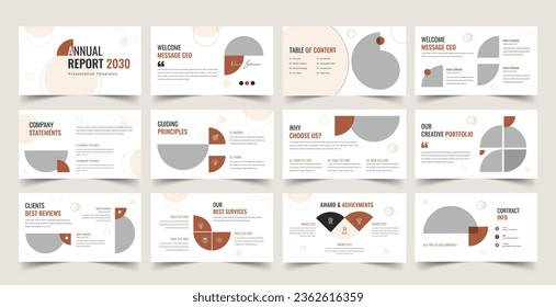 Annual Report Presentation template, Used for modern Presentations, company profiles, annual reports, pitch decks, proposals, portfolios, business and marketing