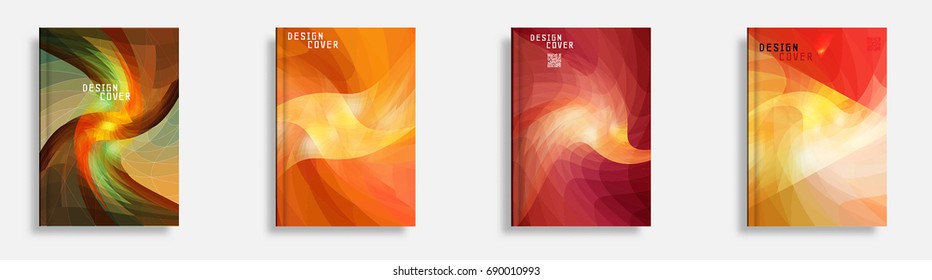 Annual report set for business brochure. Colorful vector covers with titles, graphics and space for text. Annual report design template, flyer vector, leaflet cover layout. Abstract background.