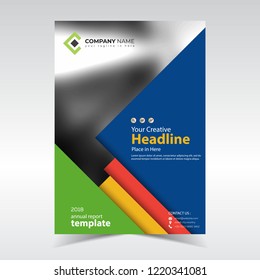 annual report template with abstract design