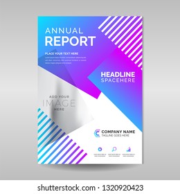 Annual report template with abstract geometric style