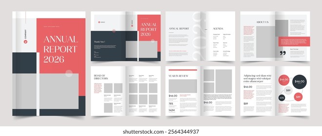 Annual Report Template Brochure Layout, Company Profile, Business Plan, Print