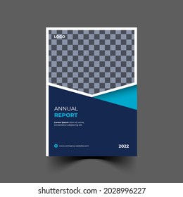 diseño de plantilla de informe anual, azul y azul oscuro