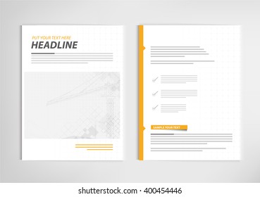 annual report template design, book cover layout design vector