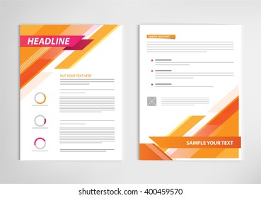 annual report template design, book cover layout design vector
