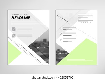 annual report template design, book cover layout design vector