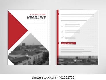annual report template design, book cover layout design vector
