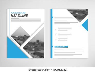 annual report template design, book cover layout design vector