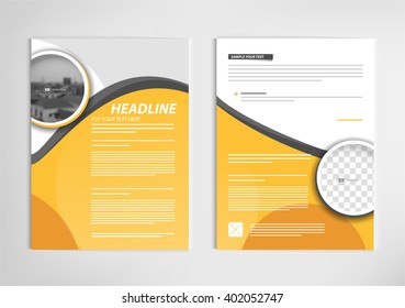 annual report template design, book cover layout design vector