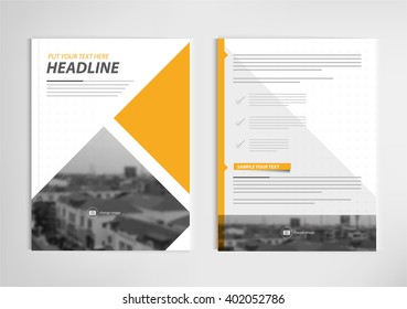 annual report template design, book cover layout design vector