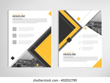 annual report template design, book cover layout design vector