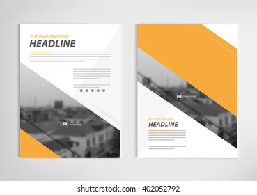annual report template design, book cover layout design vector