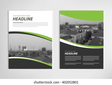 annual report template design, book cover layout design vector