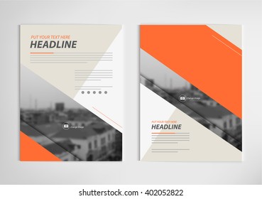annual report template design, book cover layout design vector