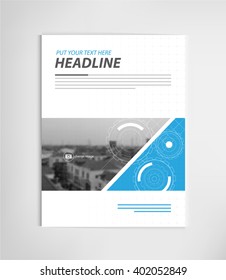 annual report template design, book cover layout design vector
