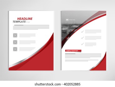 annual report template design, book cover layout design vector