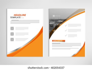 annual report template design, book cover layout design vector