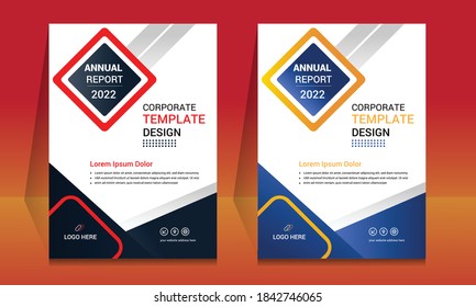 Annual report template layout design. It's also compatible with brochure, booklet, catalog, flyer, leaflet. 