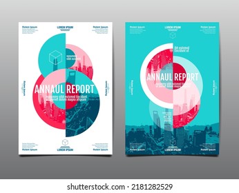 Annual Report  Template Layout Design, Typography Flat Design