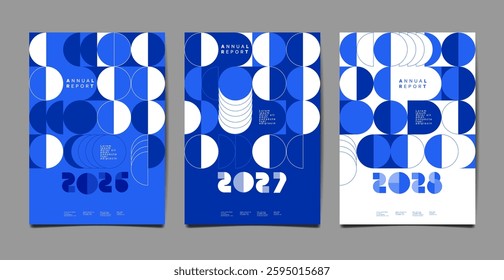 Annual Report, template layout design , dot pattern, typography, halftone screen