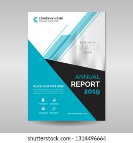 Annual Report Template Light Blue Geometric Stock Vector (Royalty Free ...