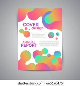 Annual report template. Modern flyer with geometric shapes in low poly style. Abstract business brochure.