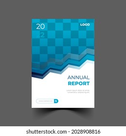 annual report template with wave shapes