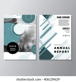 Annual Report Templates Set with Abstract Backgrounds. A4 Design Size for Presentations, Book Cover Layouts, Posters, Flyers, Brochures