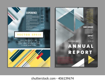 Conjunto de plantillas de informe anuales con fondos abstractos. A4 Tamaño de diseño para presentaciones, diseños de portada de libros, carteles, volantes y folletos