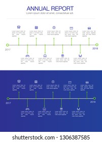 Annual Report Timeline Vector Illustration