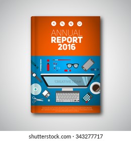 Annual report Vector brochure in flat design style, flyer template