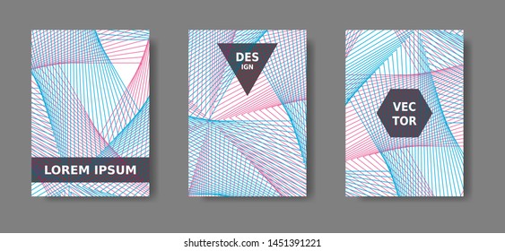 Annual report vector design. Minimal geometric poster set.