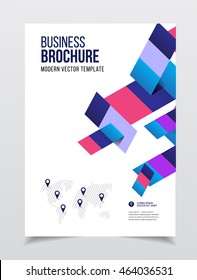 Annual report vector illustration. Flyer or poster for party. A4 size corporate business brochure cover. Business presentation with photo and geometric graphic elements. Catalogue template for company