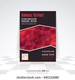 Annual Report Vivid Colors A4 Style, Brochure Design. Low Poly Style Cover, Corporate Leaflet Template