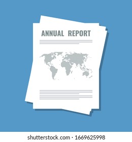 annual report with world map