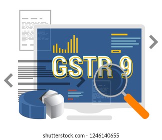 Annual Return GSTR-9 - GST Return Filing - Abstract - Illustration As EPS 10 File